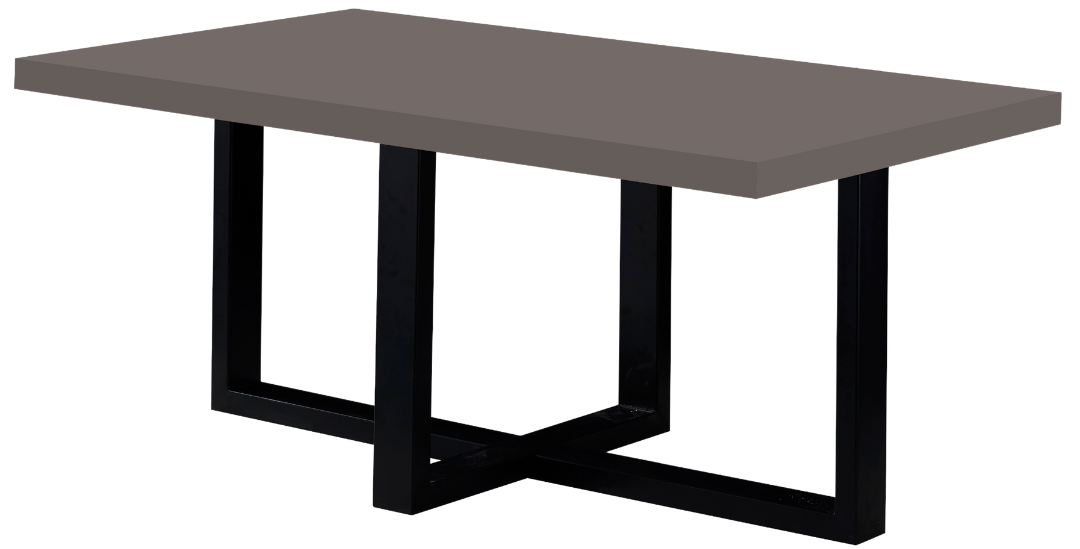 Eettafel Osaka - Kruispoot - Grijs Metallic hoogglans