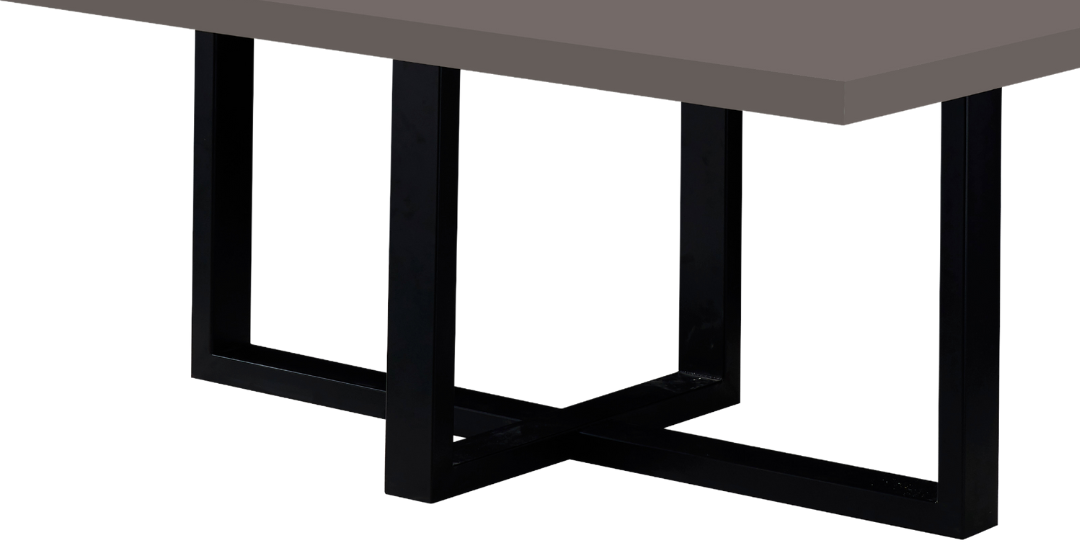 Eettafel Osaka - Kruispoot - Grijs Metallic hoogglans