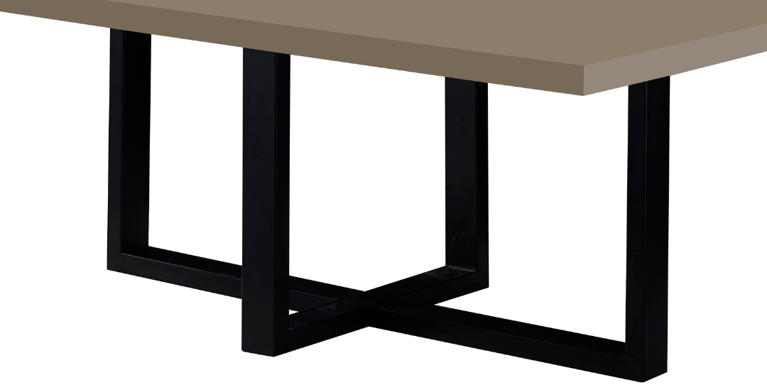 Eettafel Osaka - Kruispoot - Champagne hoogglans