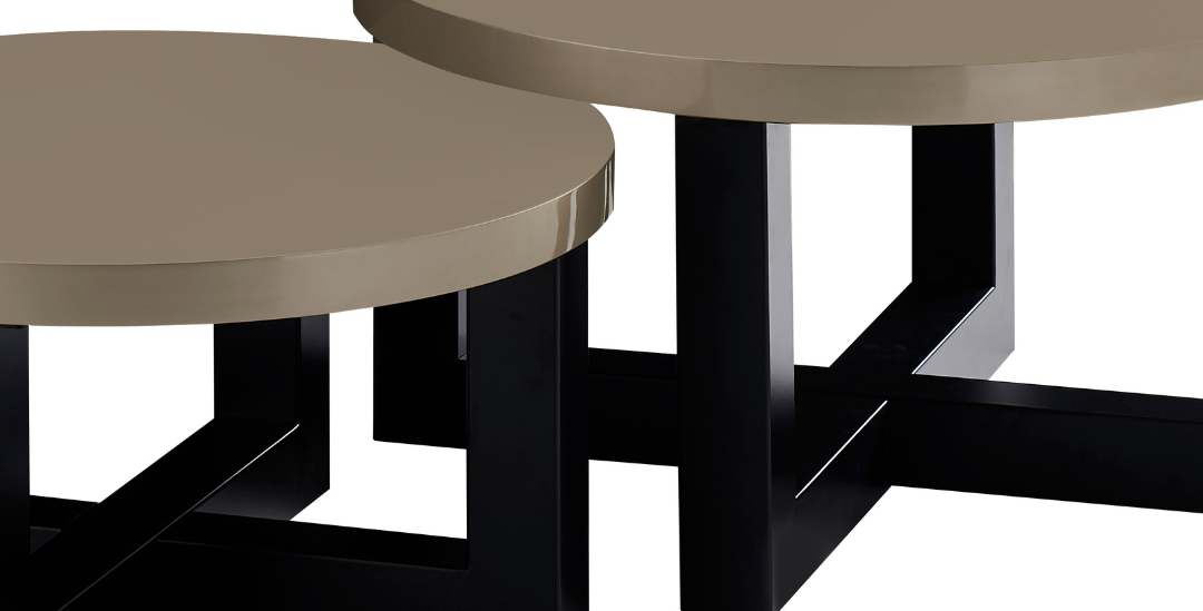 Salontafel Osaka - Set van 2 Rond - Champagne