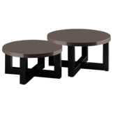 Salontafel Osaka - Set van 2 Rond - Taupe