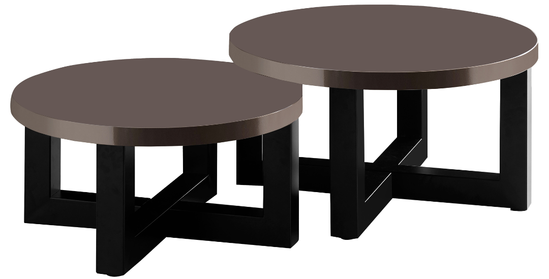 Salontafel Osaka - Set van 2 Rond - Taupe