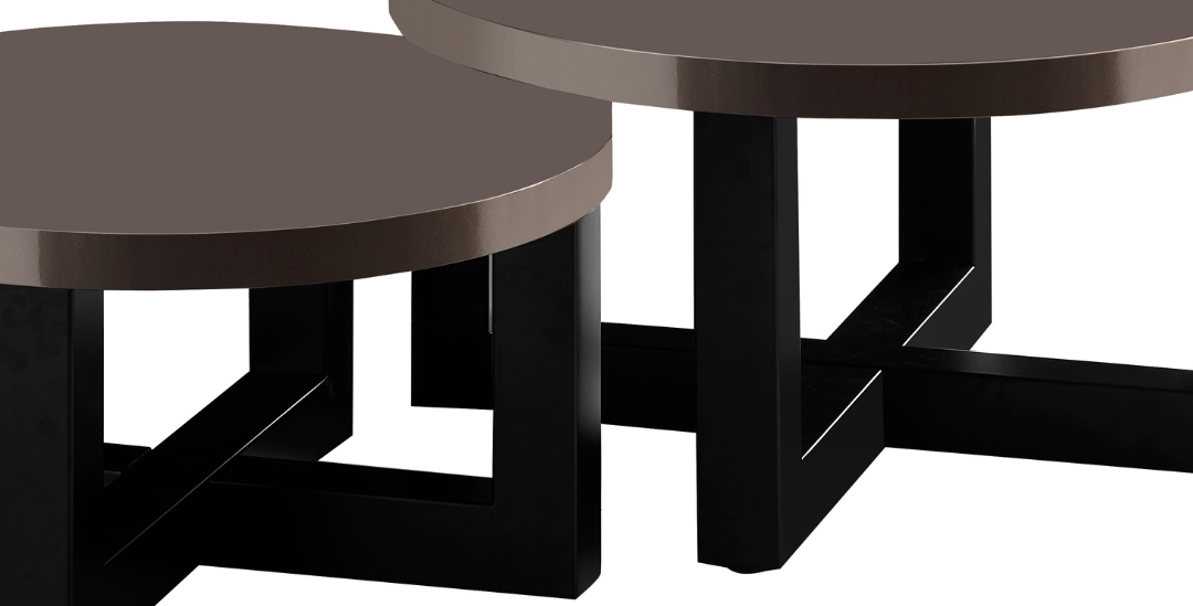 Salontafel Osaka - Set van 2 Rond - Taupe