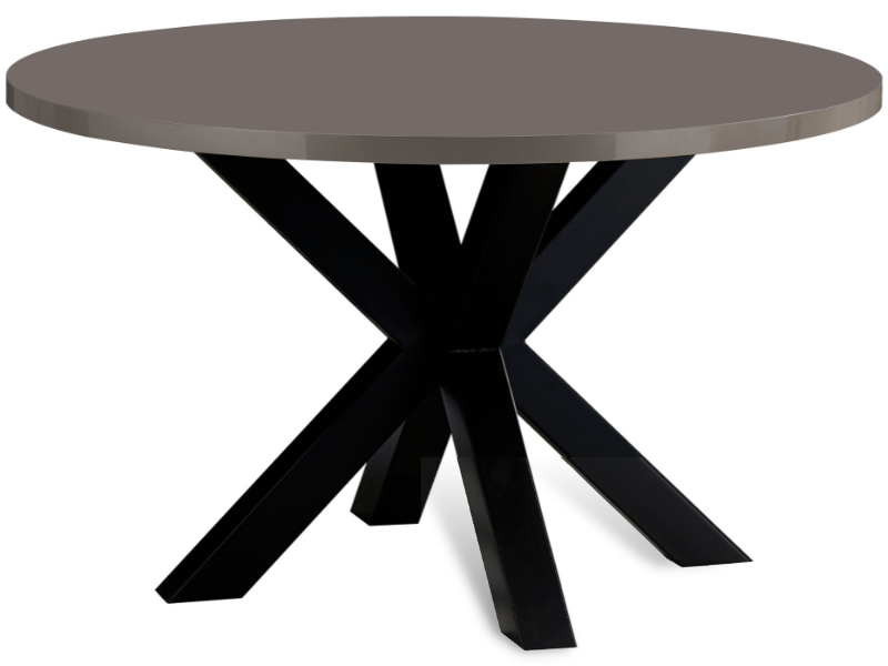 Eettafel Tokyo - Rond - Grijs Metallic hoogglans