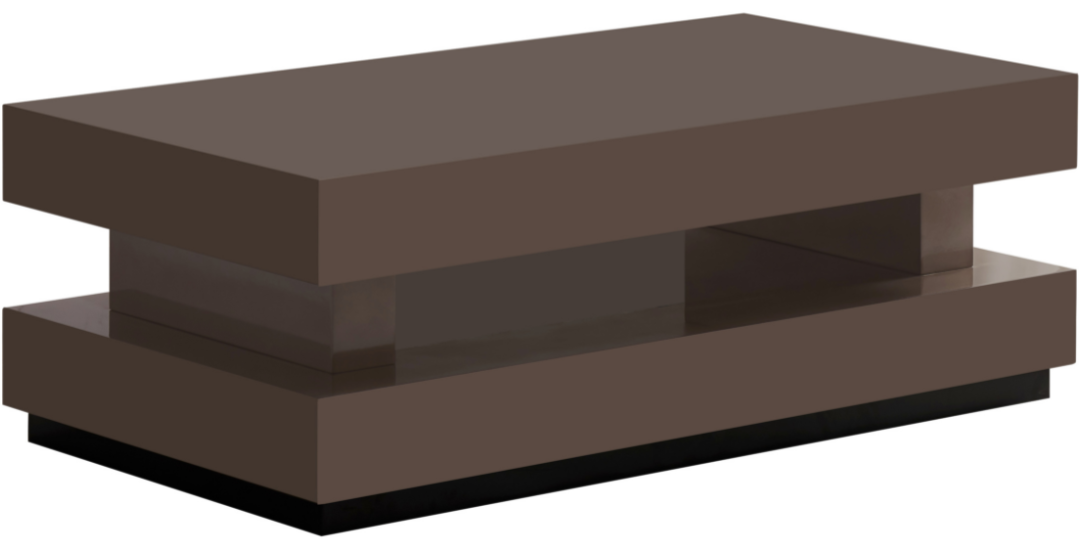 Salontafel Blox - Hamburger - Taupe - Hoogglans - Rechthoekig
