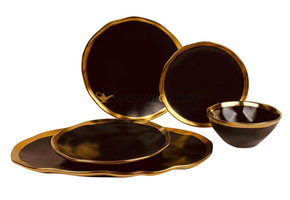 Bricard Dole Serviesset set 25-delig Zwart/Goud