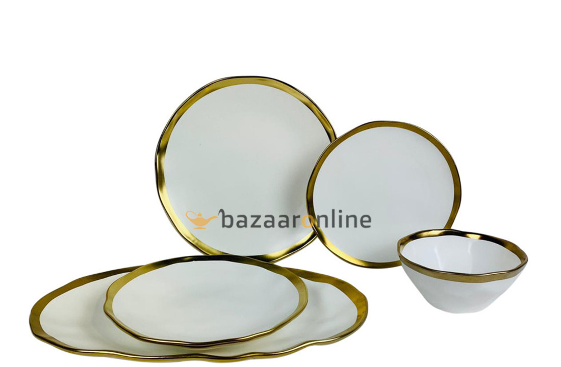 hoog Verwarren Calligrapher Bricard Dole Serviesset Wit/Goud - High Quality Serviessets - Shop -  Bazaaronline