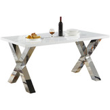 Eettafel Magnum Zilver / Wit 160 x 90 CM
