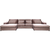 Louis Dubbele Lounge - Lichtbruin - Velvet stof