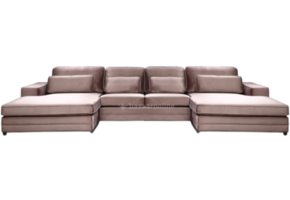 Louis Dubbele Lounge - Lichtbruin - Velvet stof