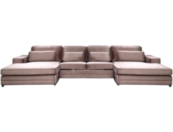 Louis Dubbele Lounge - Lichtbruin - Velvet stof