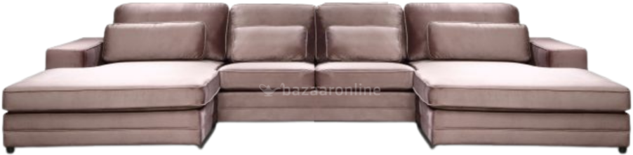 Louis Dubbele Lounge - Lichtbruin - Velvet stof