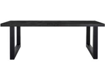 Eettafel U-poot Black Bonito - visgraat look - Zwarte U Poot