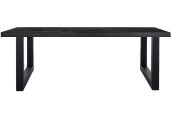 Eettafel U-poot Black Bonito - visgraat look - Zwarte U Poot