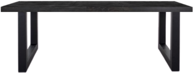Eettafel U-poot Black Bonito - visgraat look - Zwarte U Poot
