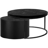 Salontafel Cilinder Black Bonito - Zwart - Set van 2 - Cilinder