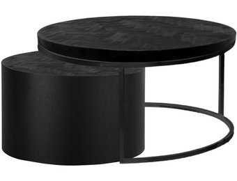Salontafel Cilinder Black Bonito - Visgraat - Zwart
