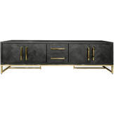 TV-Meubel Black Bonito - visgraat look - Goud - 180x40x55cm