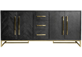 Dressoir Black Bonito - visgraat look - Goud