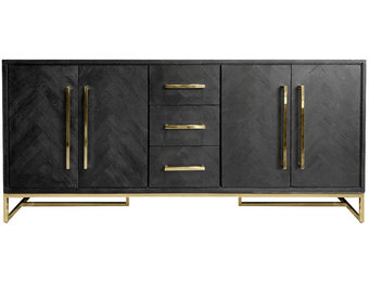 Dressoir Black Bonito - visgraat look - Goud