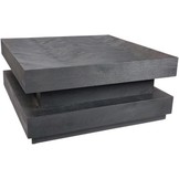 Black Bonito - Hamburger salontafel - visgraat look - 100 x 100 cm