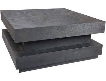 Black Bonito - Hamburger salontafel - visgraat look - 100 x 100 cm