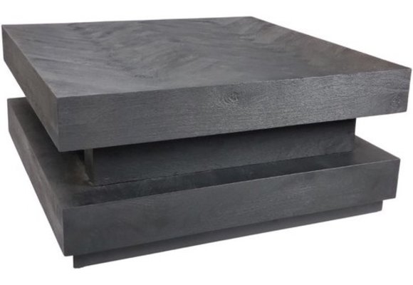 Black Bonito - Hamburger salontafel - visgraat look - 100 x 100 cm