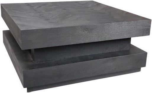 Black Bonito - Hamburger salontafel - visgraat look - 100 x 100 cm