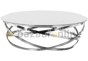 Salontafel Calvin Zilver Wit glas