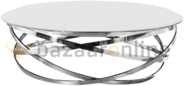 Salontafel Calvin Zilver Wit glas