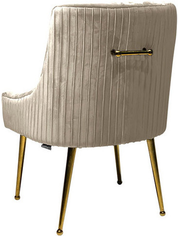 Eetkamerstoel Napoli Velvet Taupe / goud