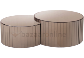 Kalinsky Spiegel Salontafel Sepia - Rond set van 2