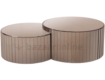 Kalinsky Spiegel Salontafel Sepia - Rond set van 2