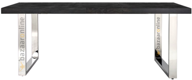 Eettafel U-poot Black Bonito - visgraat look