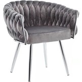 Stoel Wave Chair Grijs velvet Zilver