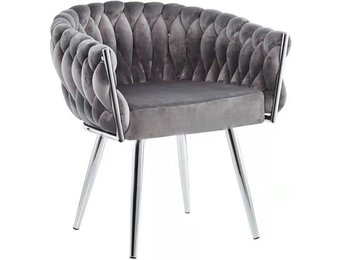 Stoel Wave Chair Grijs velvet Zilver