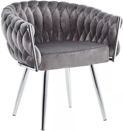 Stoel Wave Chair Grijs velvet Zilver