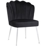 Schelpstoel Lyon Velvet Zwart / Zilver