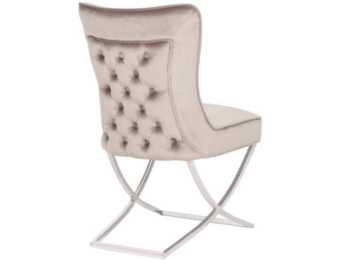 Stoel Luxor Taupe Velvet / Zilver