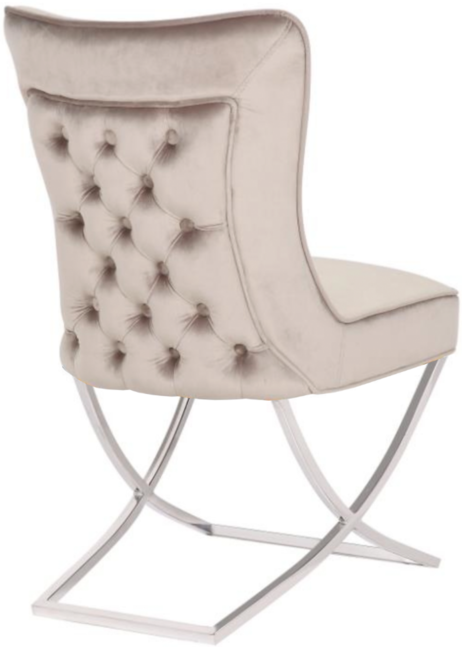 Stoel Luxor Taupe Velvet / Zilver