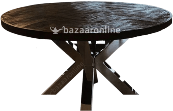 Salontafel Black Bonito Rond 100 cm - visgraat look