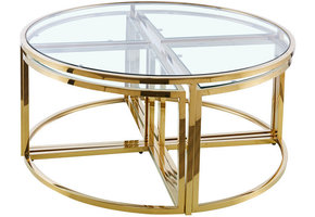 Salontafel Saba  Goudkleurig - set van 5 - rond