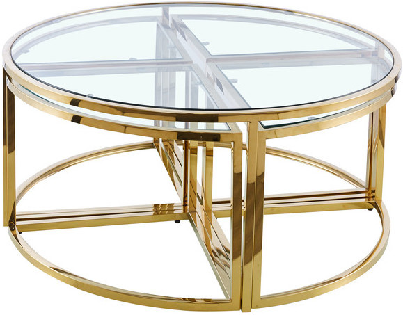 Salontafel Saba Goudkleurig - set van 5 - rond