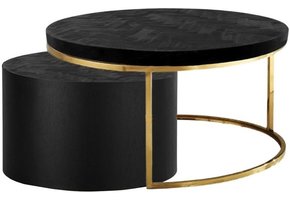 Salontafel Cilinder Black Bonito - Visgraat - Goud