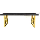 Eettafel Rixos Black Bonito - visgraat look - Gold