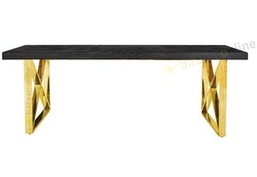 Eettafel Rixos Black Bonito - visgraat look - Gold