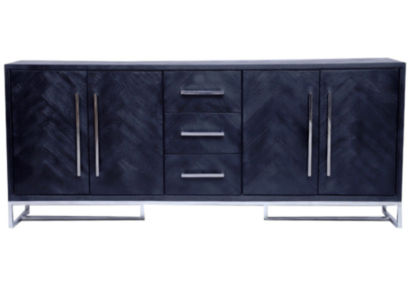 Dressoir Black Bonito - visgraat look - 200x40x85cm