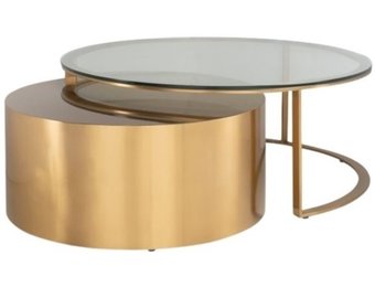 Salontafel - Colorado set van 2 - Goud / glas