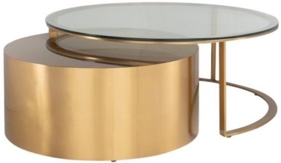 Salontafel - Colorado set van 2 - Goud / glas