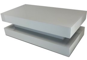 Salontafel Spiegelglas Wit Hamburger | Blocci